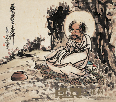 王震 无量寿佛 轴 45×50cm