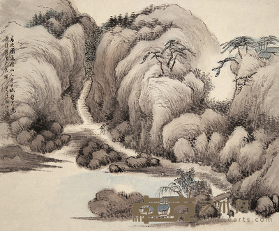 林琴南 溪山樵隐图 片 31×38cm