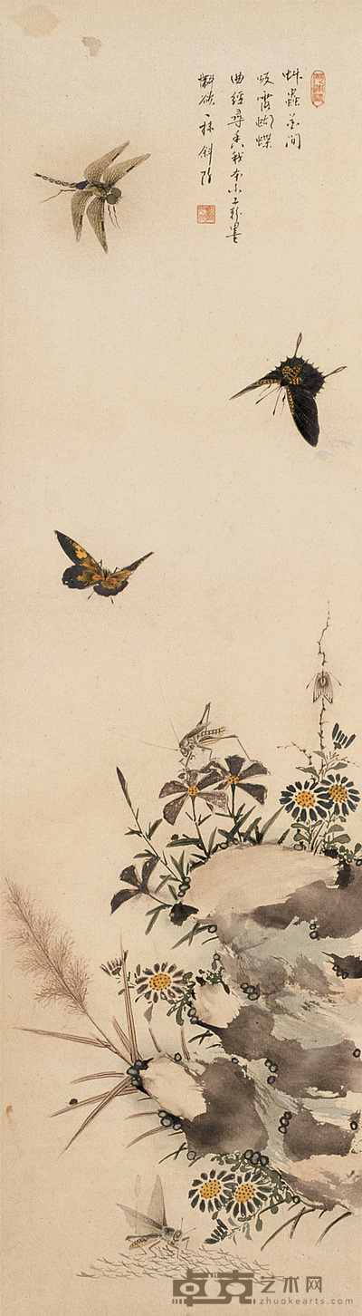 鑈元 蝶恋花 轴 82×23cm