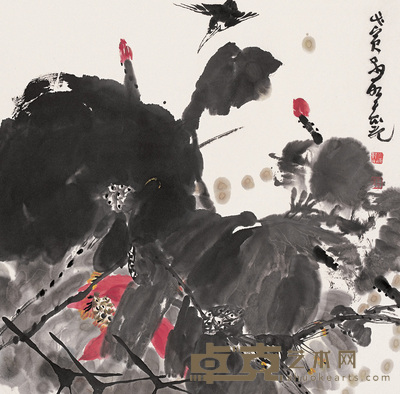 郭志光 1998年作 荷花 镜心 68×68cm