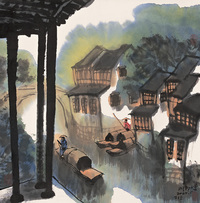 张士增 2004年作 水乡小景 轴