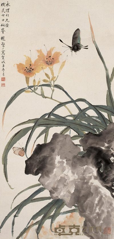 赵敬予 蝶恋花 轴 73×35cm