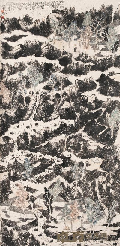 明瓒 2005年作 高山深处 镜心 143×70cm