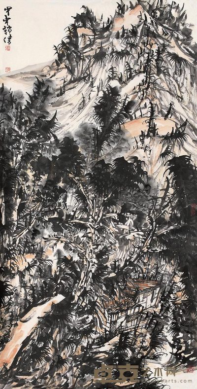 赵倩 2004年作 密林深处 镜心 132×68cm