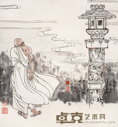 谢振瓯 怀素图 轴 54×50cm