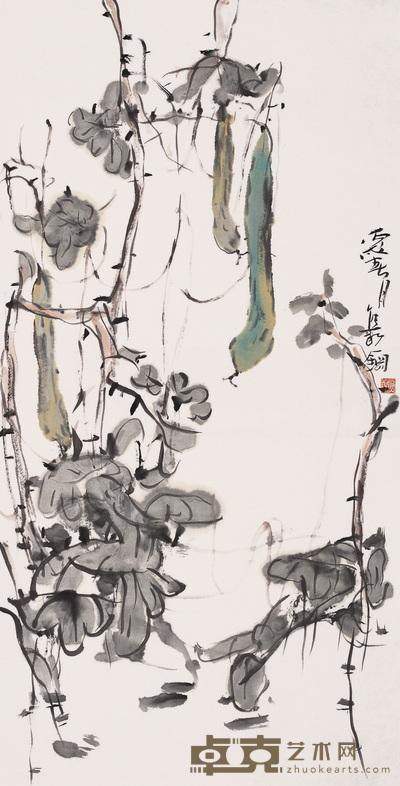 熊红钢 2006年作 丝瓜 镜心 137×70cm