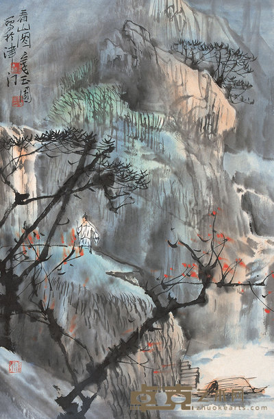 陈玉圃 2001年作 观山图 镜心 68×44cm