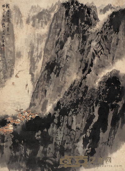 宋文治 三峡图 轴 54×39cm