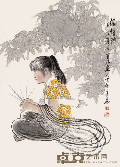 王有政 编帽辫 片 70×50cm