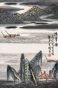 曾先国 清溪图 轴