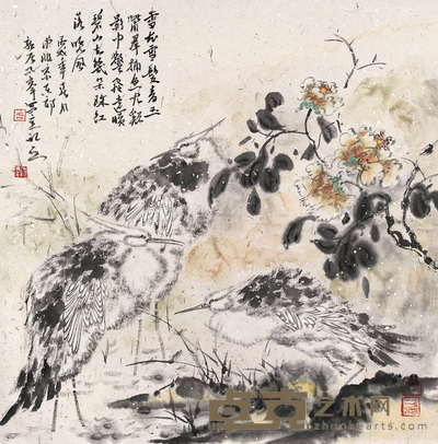 易峰 2006年作 捕鱼图 镜心 66×65cm