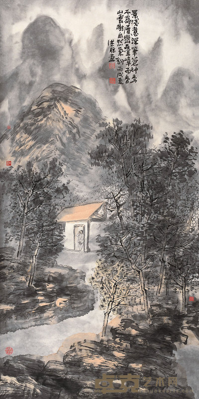 张洪源 2006年作 重山迭嶂间 镜心 139×69cm