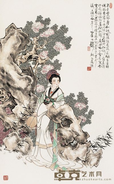 顾炳鑫 仕女图 轴 95×59cm
