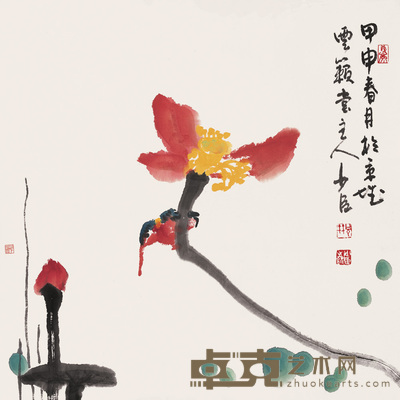 刑少臣 2004年作 花卉 镜心 68×68cm