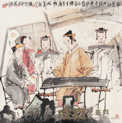 唐勇力 2003年作 凤箫歌图 镜心 68×68cm