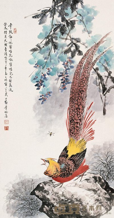 叶矩吾 花鸟 立轴 94×50cm