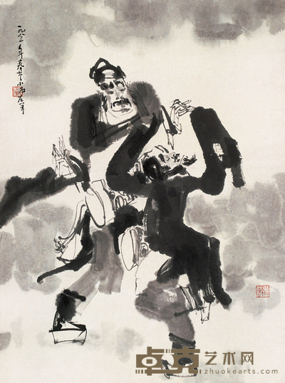 傅小石 人物 立轴 60×44cm
