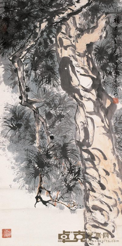 亚明 松树延年 立轴 135×67cm