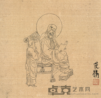范扬 达摩 镜心 35×35cm