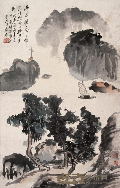钱瘦铁 山水 立轴 64×40cm