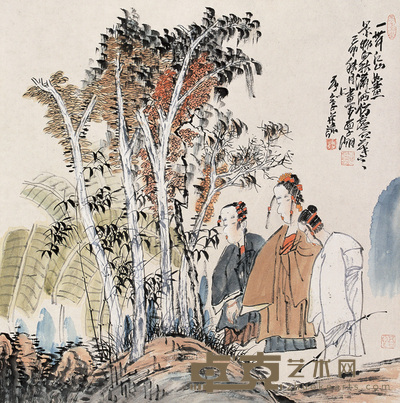 唐勇力 一带江山如画 立轴 57×56cm