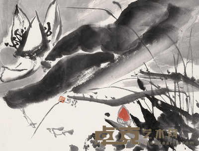 亚明 荷塘清趣 镜心 34×45cm
