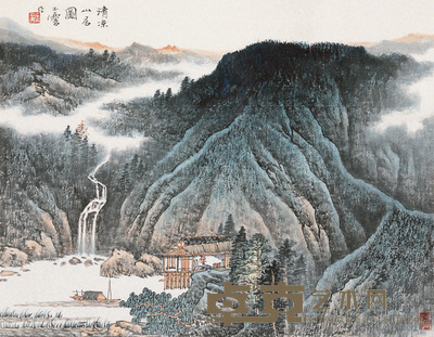 宋玉麟 清凉山居图 镜心 31.5×40.5cm