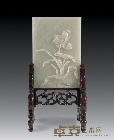 清 荷花插牌 高14.4cm；长9.8cm