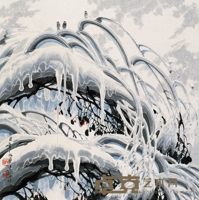 于志学 冰雪 立轴 68×68cm