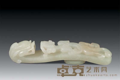 清乾隆 玉带勾 长10.1cm