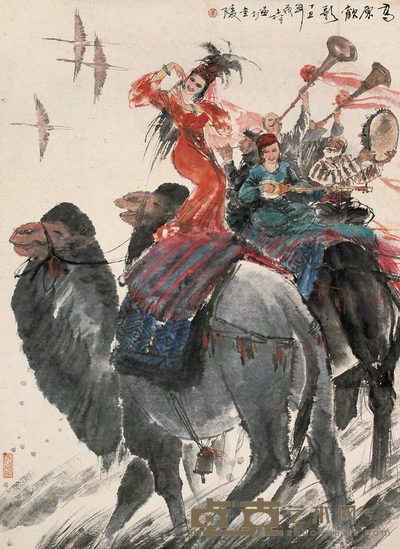 盖茂森 高原欢歌 镜心 114×82cm