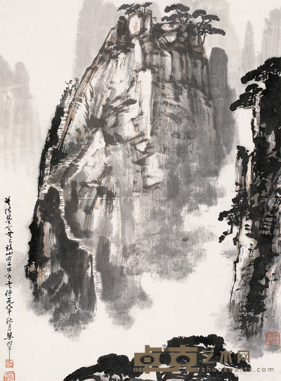 梁树年 黄山 立轴 68×45.5cm
