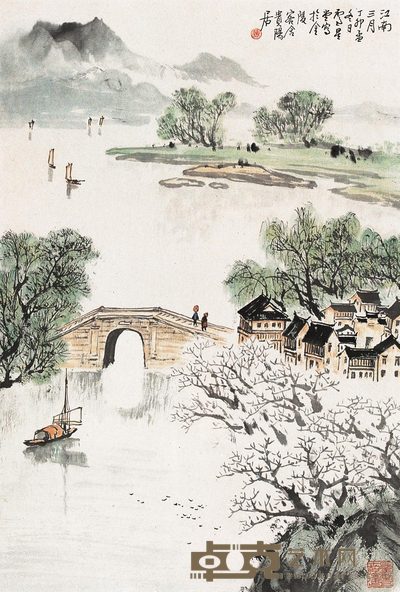 卢星堂 江南三月 镜心 69×46cm