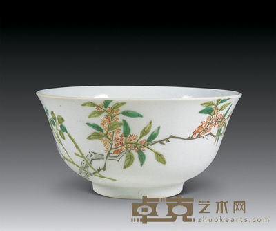清光绪 粉彩花卉碗 直径16.5cm