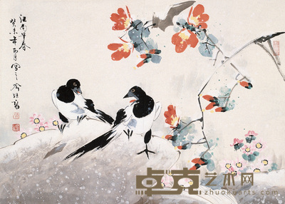 喻继高 江南早春 立轴 70×50cm