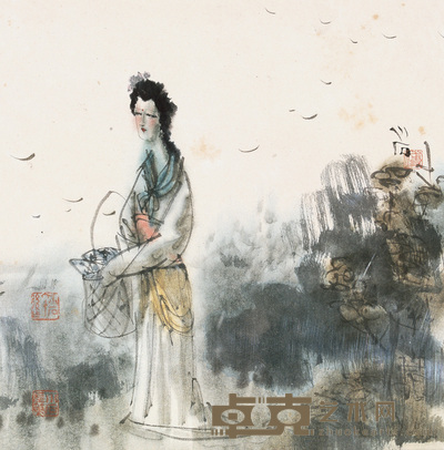 傅小石 西施 镜心 33×34cm