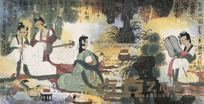 胡宁娜 聚雅冈阁 镜心 69×135.5cm