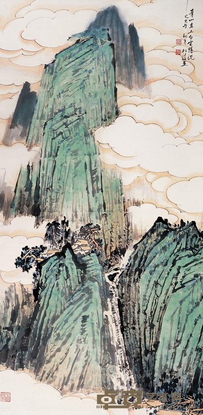 赵松涛 青山白云图 立轴 136×67cm