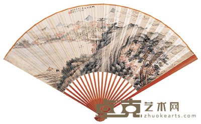 韩龙 桃源洞天 成扇 19×53cm