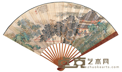 蔡彦才 喜雨亭 成扇 18×50cm