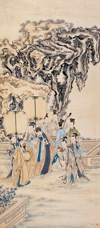 佚名 东山丝竹图 立轴