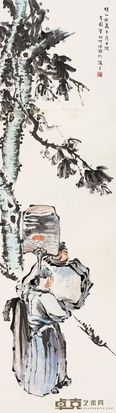 李芳园 谢赐桐图 立轴 162×47cm