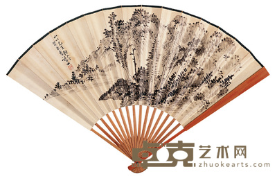 肖龙士 夏山雨后 成扇 19×51cm