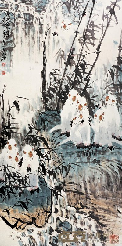 徐培晨 幽谷泉声 镜心 136×68cm