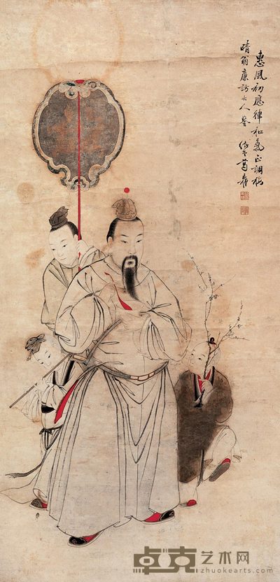 葛本植 天官赐福 立轴 126×61cm