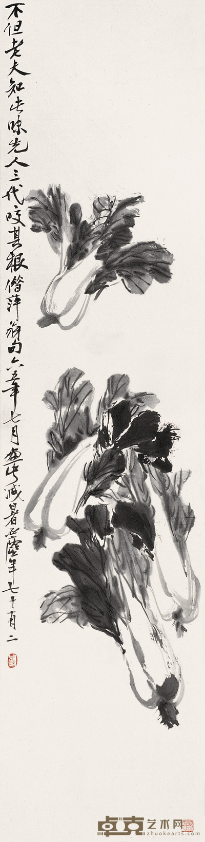 汪亚尘 白菜 立轴 135×33cm
