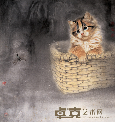 王寅湘 猫趣图 镜心 67×67cm