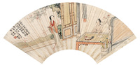 张晋 翠袖临风 扇面