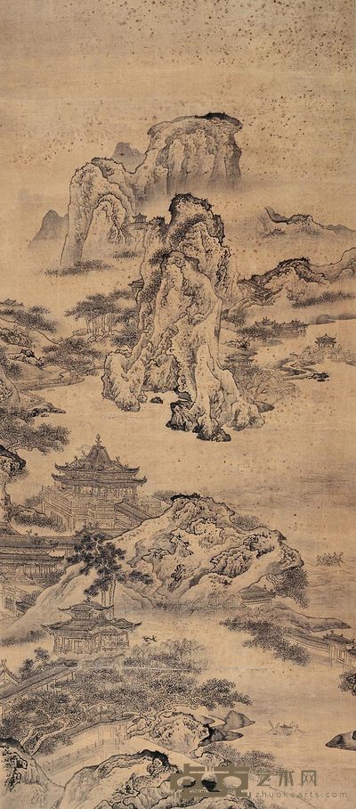 佚名 仙山楼阁 立轴 112×50cm