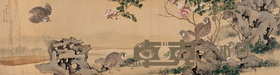 陈康侯 富贵平安图 横幅 126×34cm